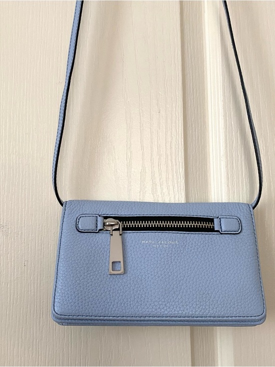Marc Jacobs Handbags - $295 Marc Jacobs Gotham Blue Pebble Leather Adjustable Crossbody Bag Clutch